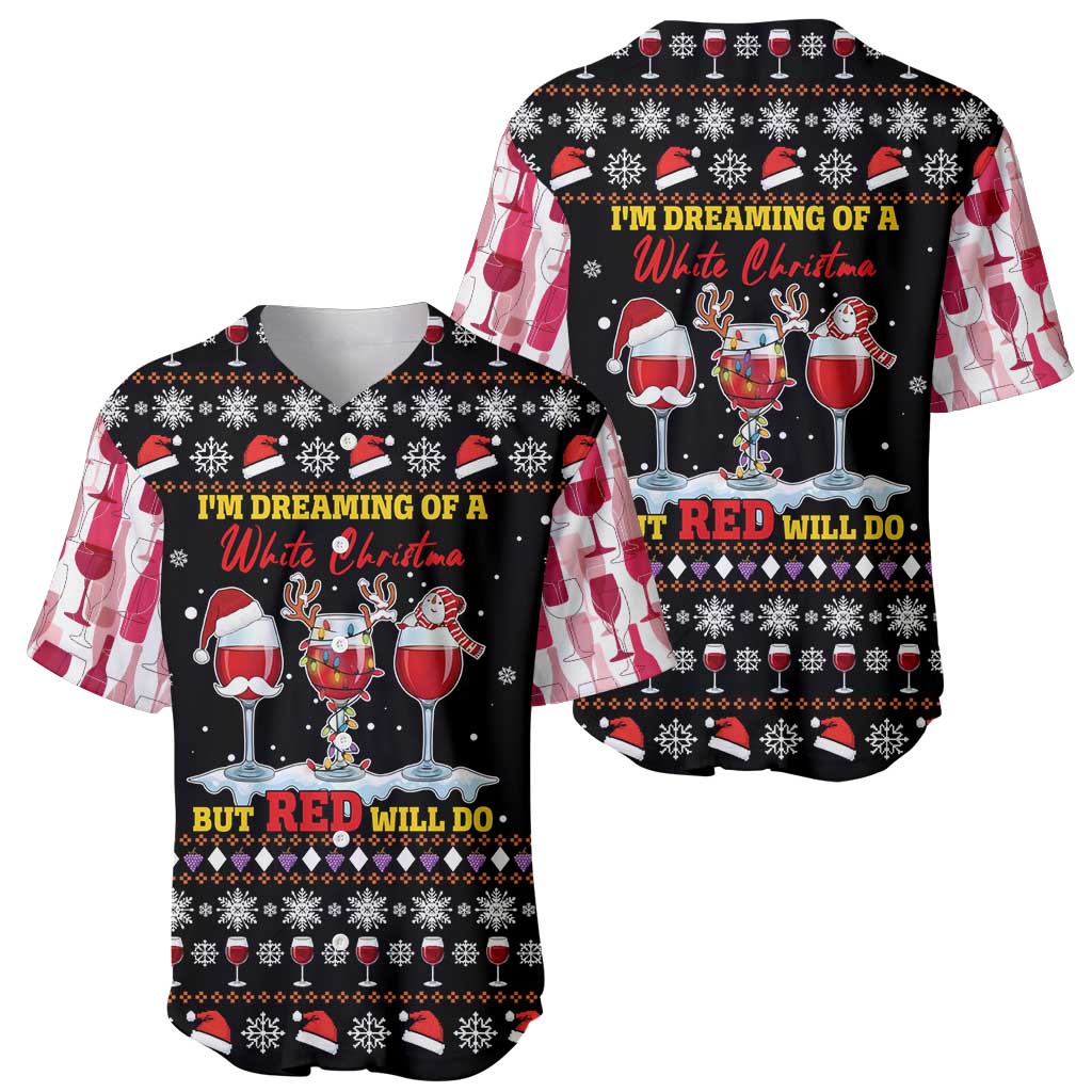 Wine Red Christmas Christmas Christmas Baseball Jersey Xmas Holiday Patterns - Wonder Print Shop