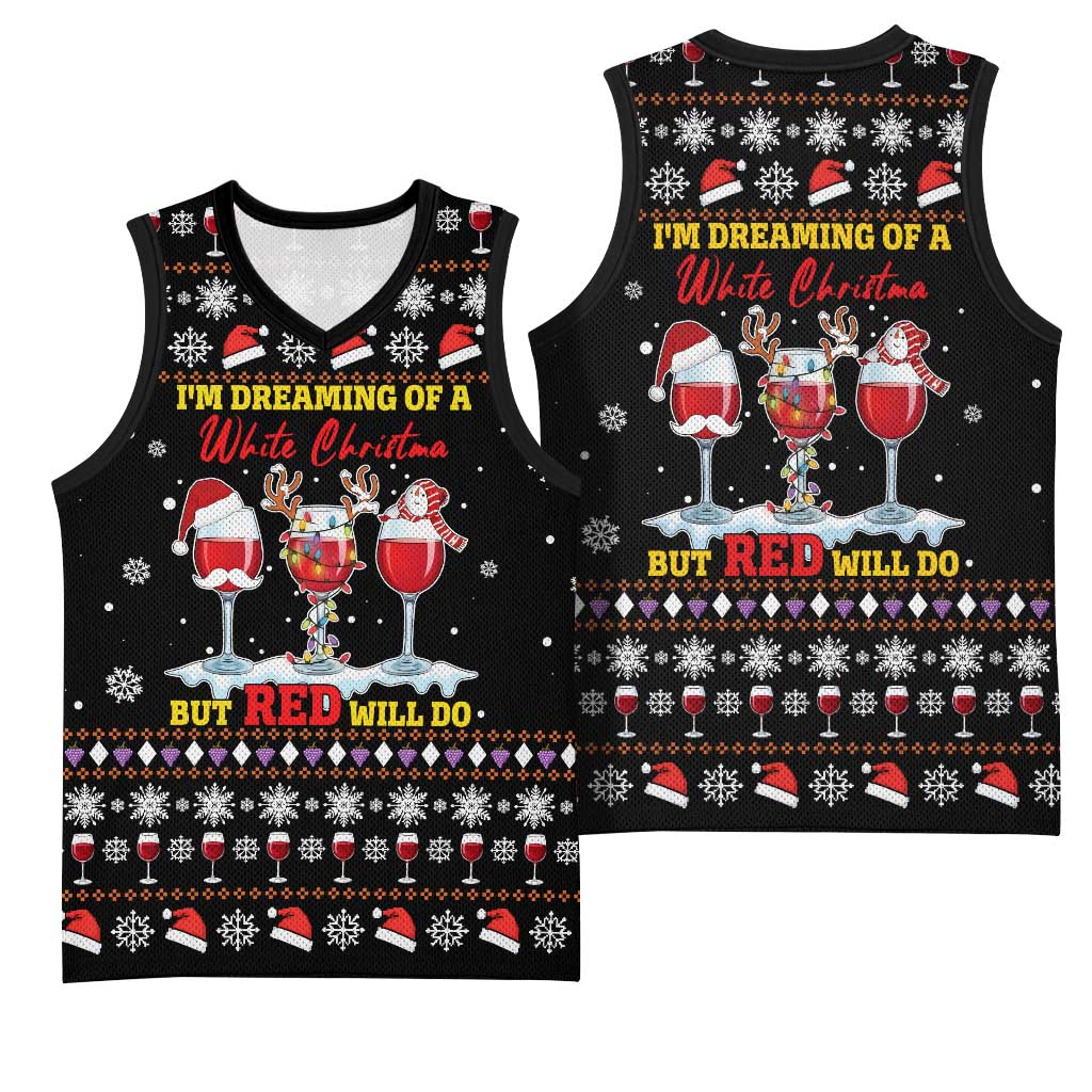 Wine Red Christmas Christmas Christmas Basketball Jersey Xmas Holiday Patterns - Wonder Print Shop