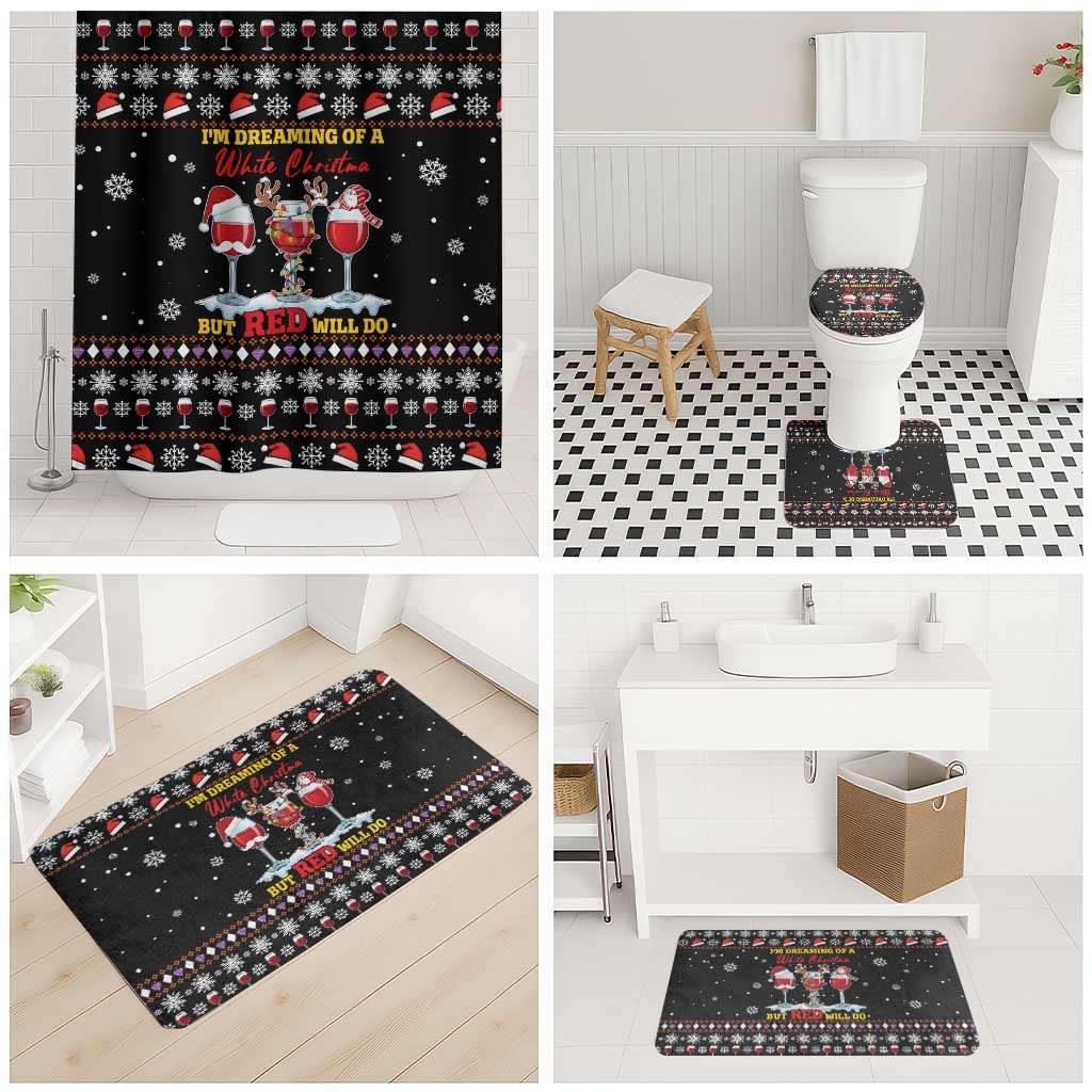 Wine Red Christmas Christmas Christmas Bathroom Set Xmas Holiday Patterns - Wonder Print Shop