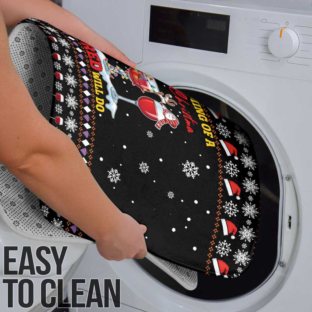 Wine Red Christmas Christmas Christmas Bathroom Set Xmas Holiday Patterns - Wonder Print Shop