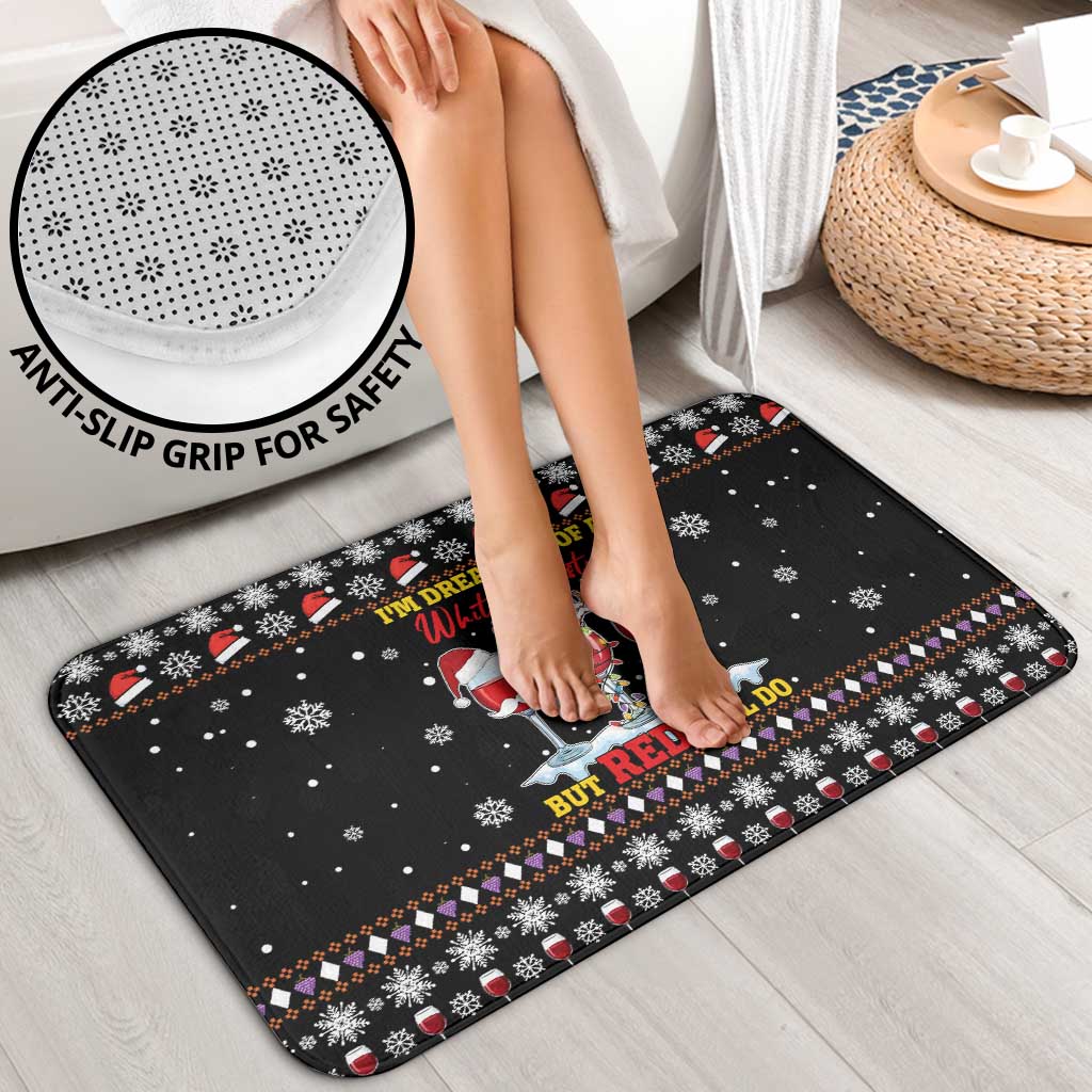 Wine Red Christmas Christmas Christmas Bathroom Set Xmas Holiday Patterns - Wonder Print Shop