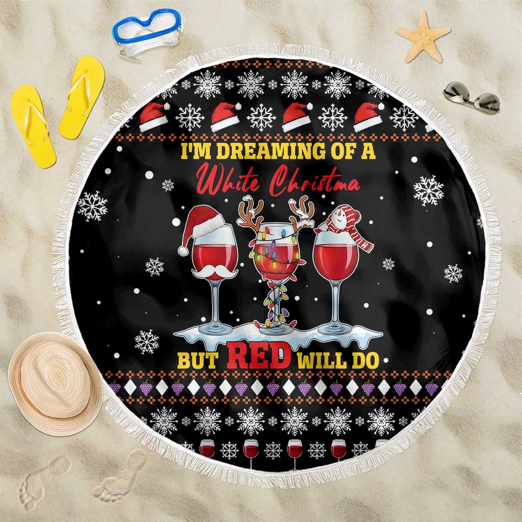 Wine Red Christmas Christmas Christmas Beach Blanket Xmas Holiday Patterns - Wonder Print Shop