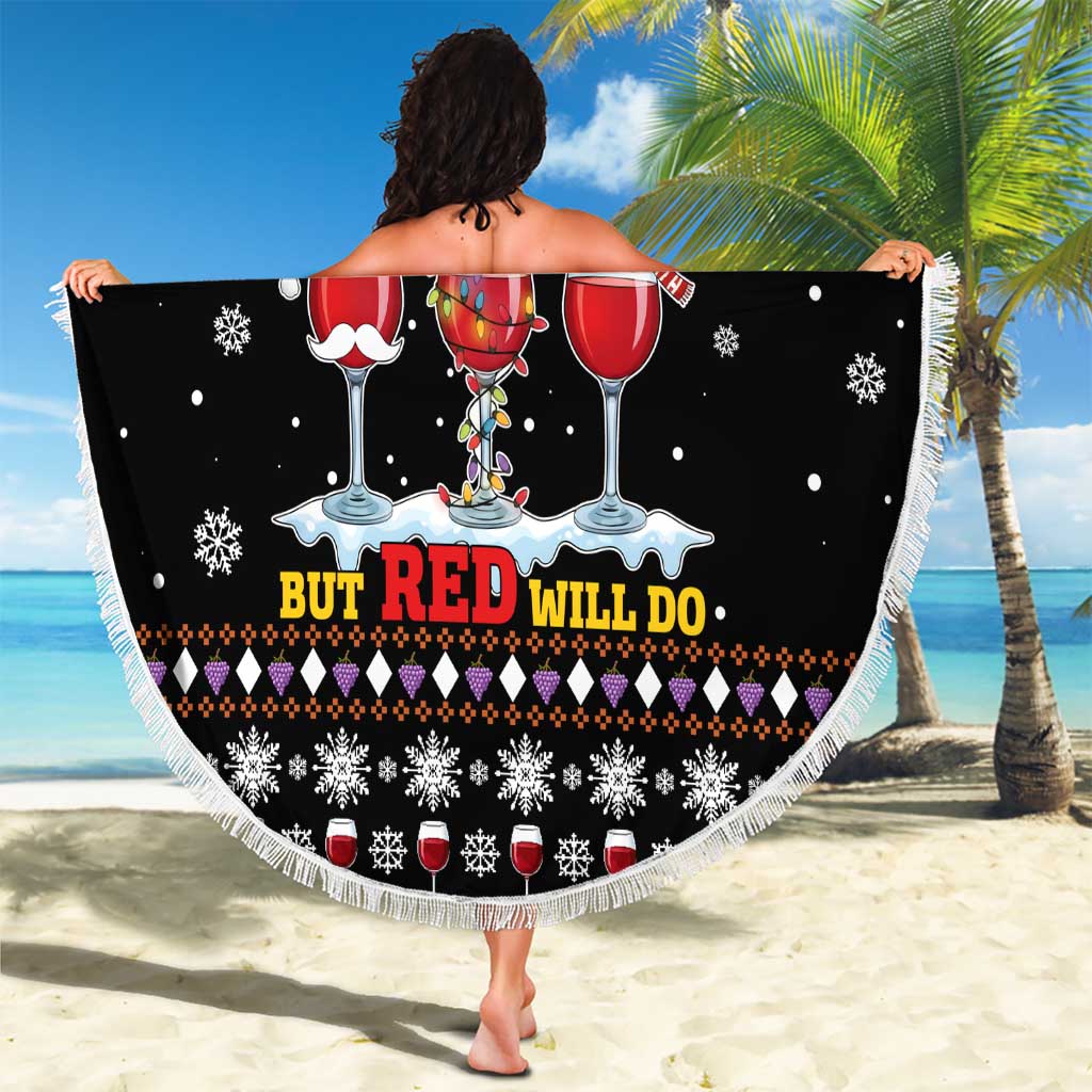 Wine Red Christmas Christmas Christmas Beach Blanket Xmas Holiday Patterns - Wonder Print Shop