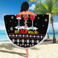 Wine Red Christmas Christmas Christmas Beach Blanket Xmas Holiday Patterns - Wonder Print Shop