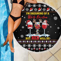 Wine Red Christmas Christmas Christmas Beach Blanket Xmas Holiday Patterns - Wonder Print Shop