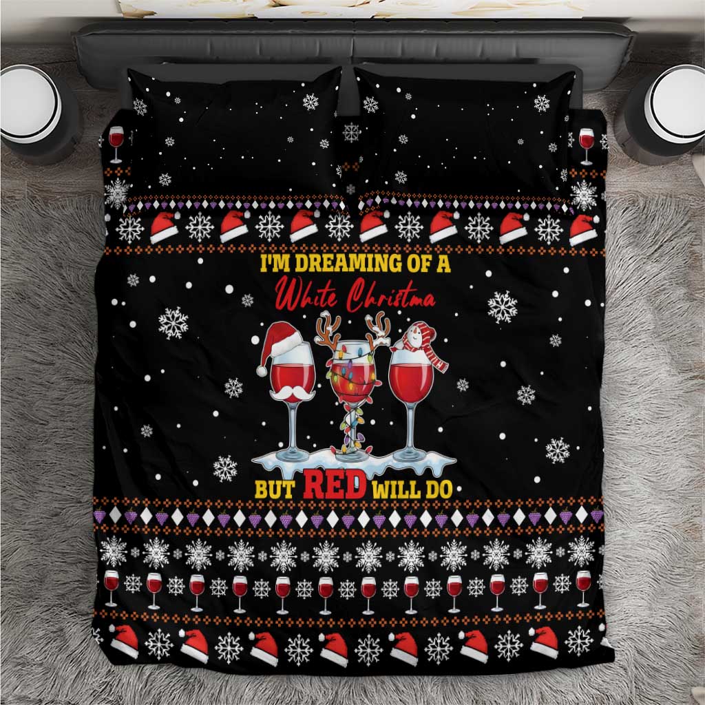Wine Red Christmas Christmas Christmas Bedding Set Xmas Holiday Patterns - Wonder Print Shop
