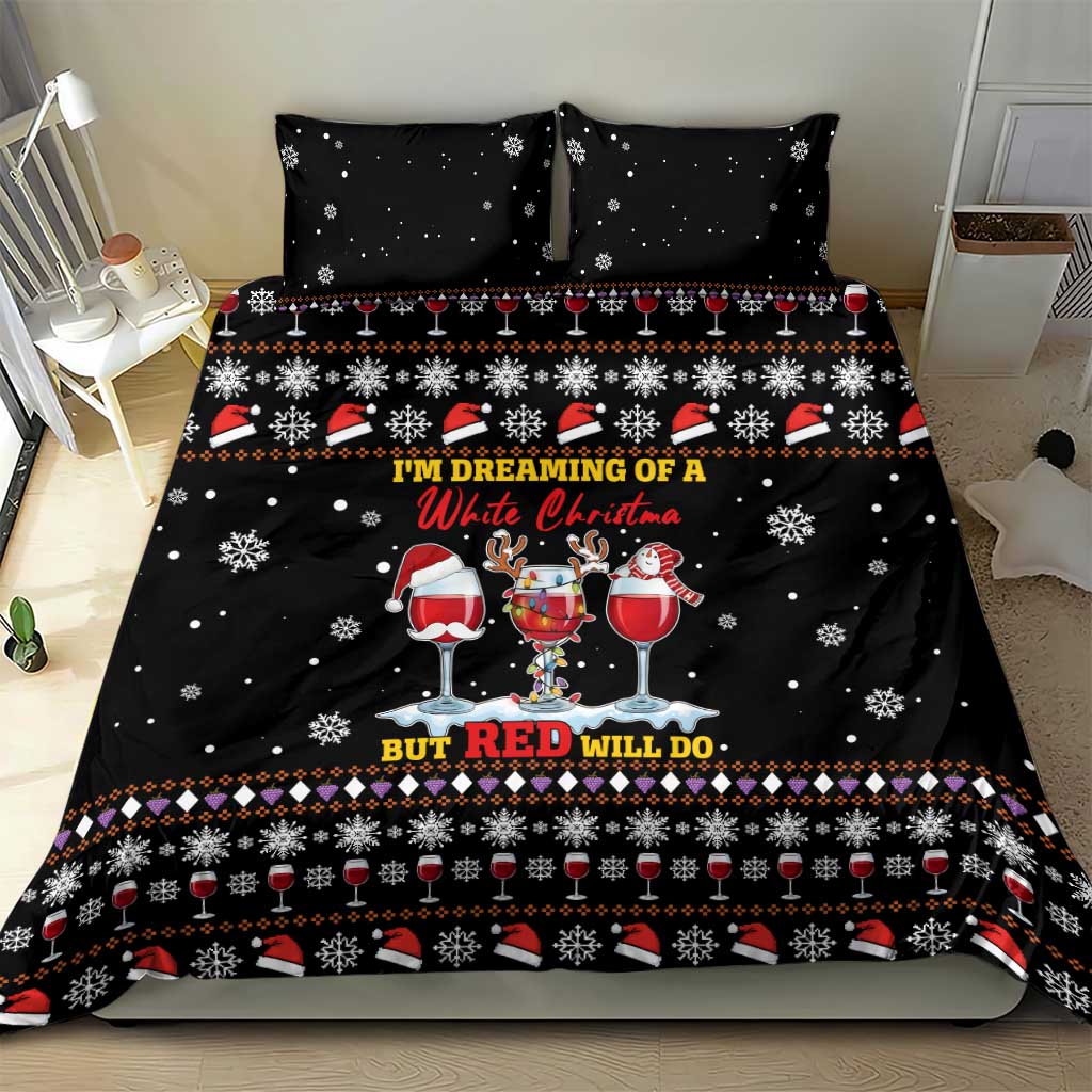 Wine Red Christmas Christmas Christmas Bedding Set Xmas Holiday Patterns - Wonder Print Shop