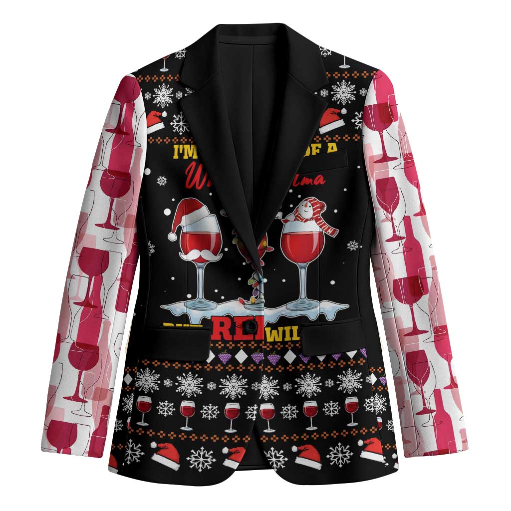Wine Red Christmas Christmas Christmas Blazer Xmas Holiday Patterns - Wonder Print Shop