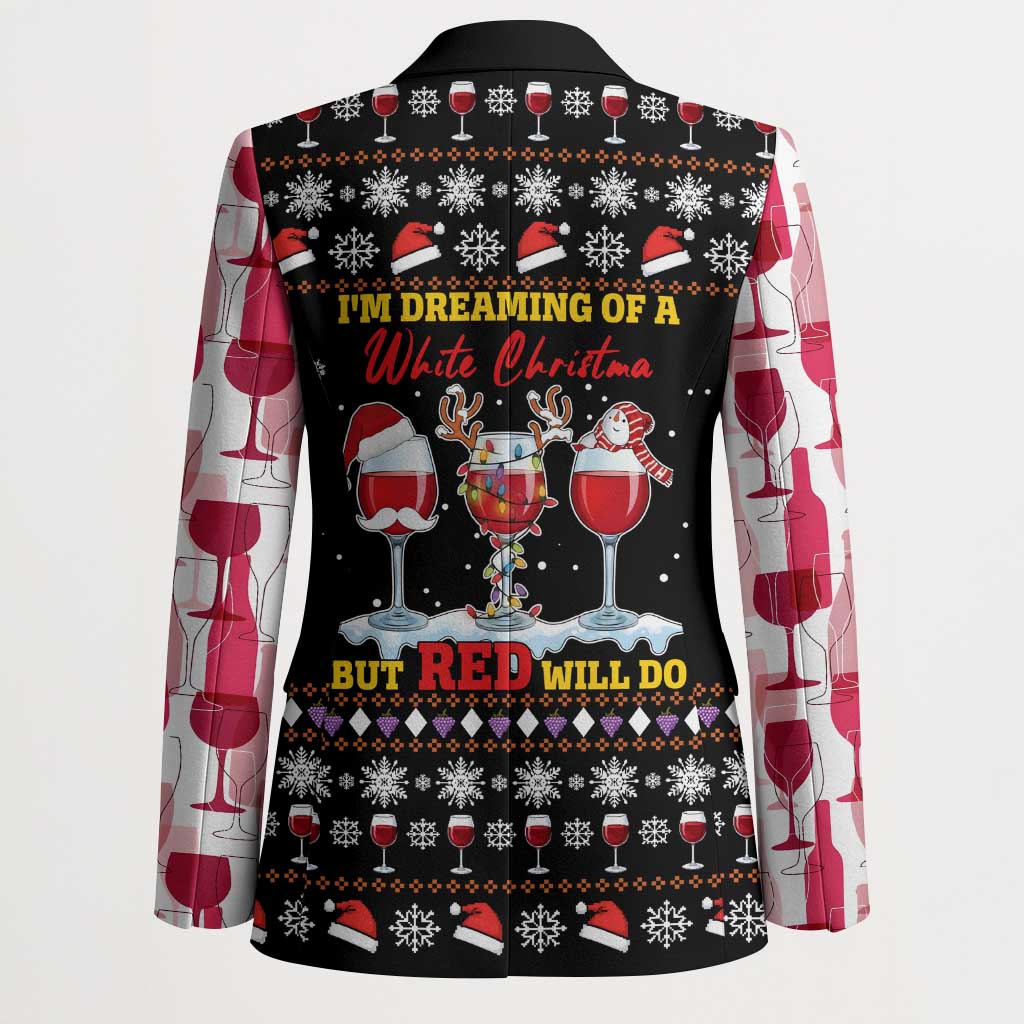 Wine Red Christmas Christmas Christmas Blazer Xmas Holiday Patterns - Wonder Print Shop