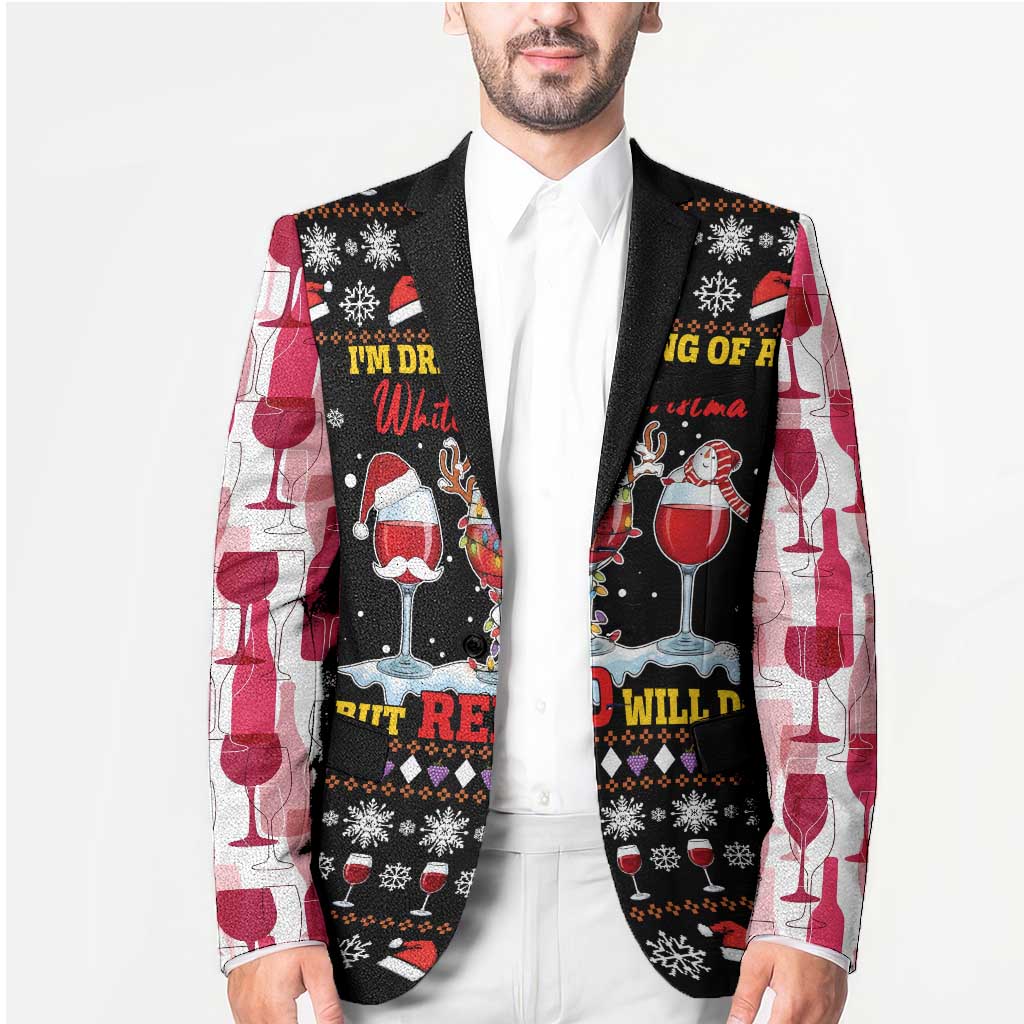 Wine Red Christmas Christmas Christmas Blazer Xmas Holiday Patterns - Wonder Print Shop