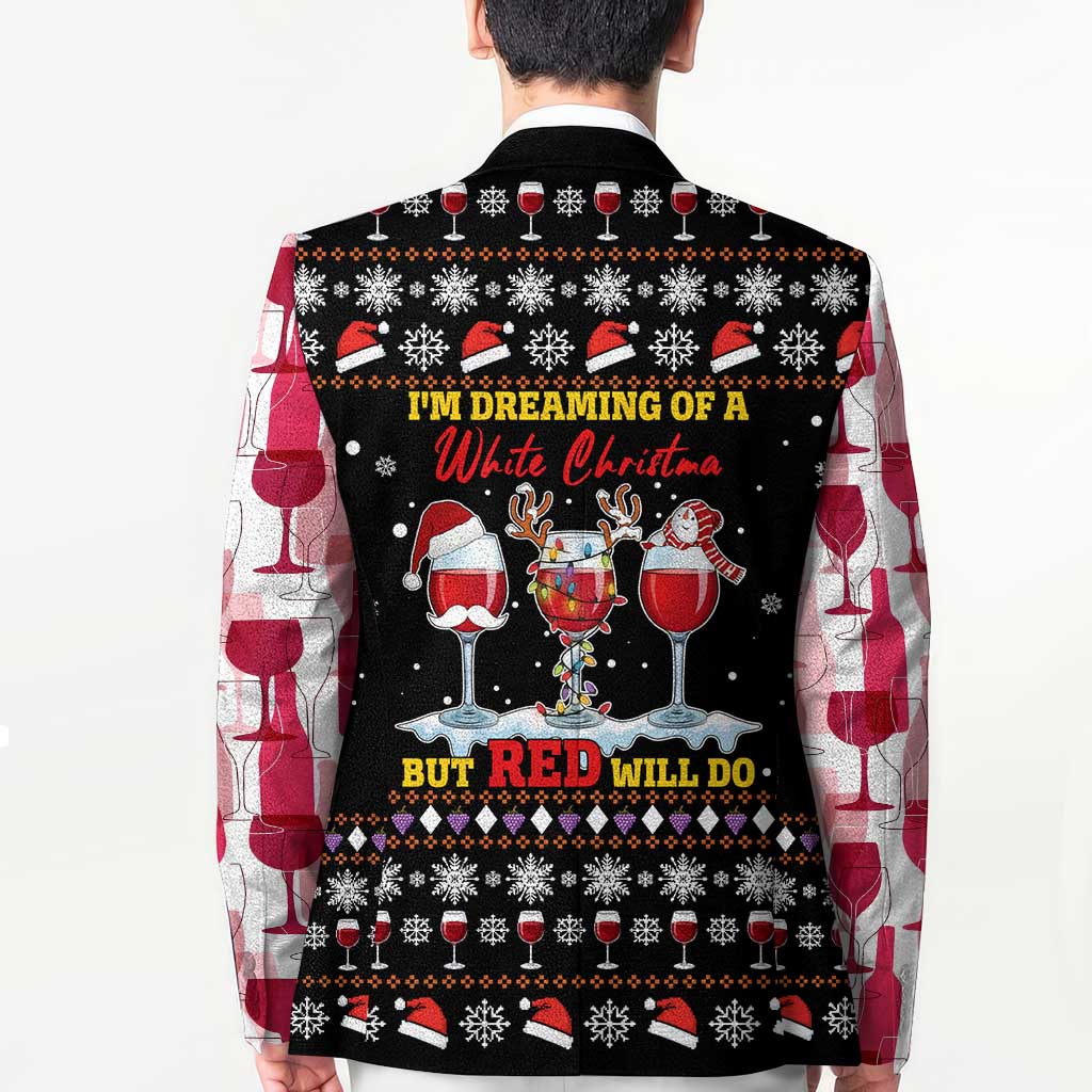 Wine Red Christmas Christmas Christmas Blazer Xmas Holiday Patterns - Wonder Print Shop