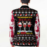 Wine Red Christmas Christmas Christmas Blazer Xmas Holiday Patterns - Wonder Print Shop