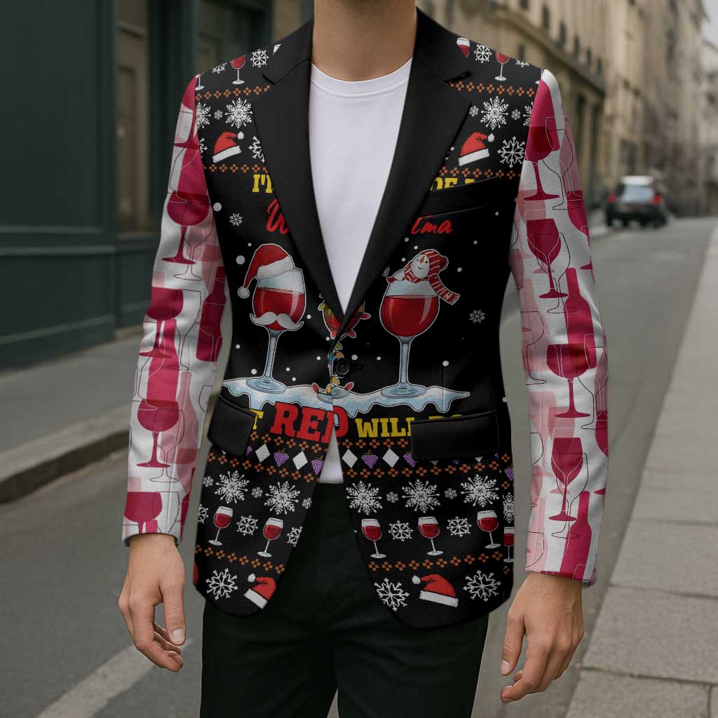 Wine Red Christmas Christmas Christmas Blazer Xmas Holiday Patterns - Wonder Print Shop
