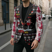 Wine Red Christmas Christmas Christmas Blazer Xmas Holiday Patterns - Wonder Print Shop
