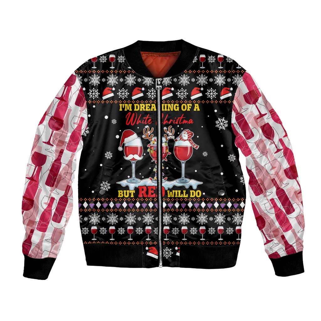 Wine Red Christmas Christmas Christmas Bomber Jacket Xmas Holiday Patterns - Wonder Print Shop