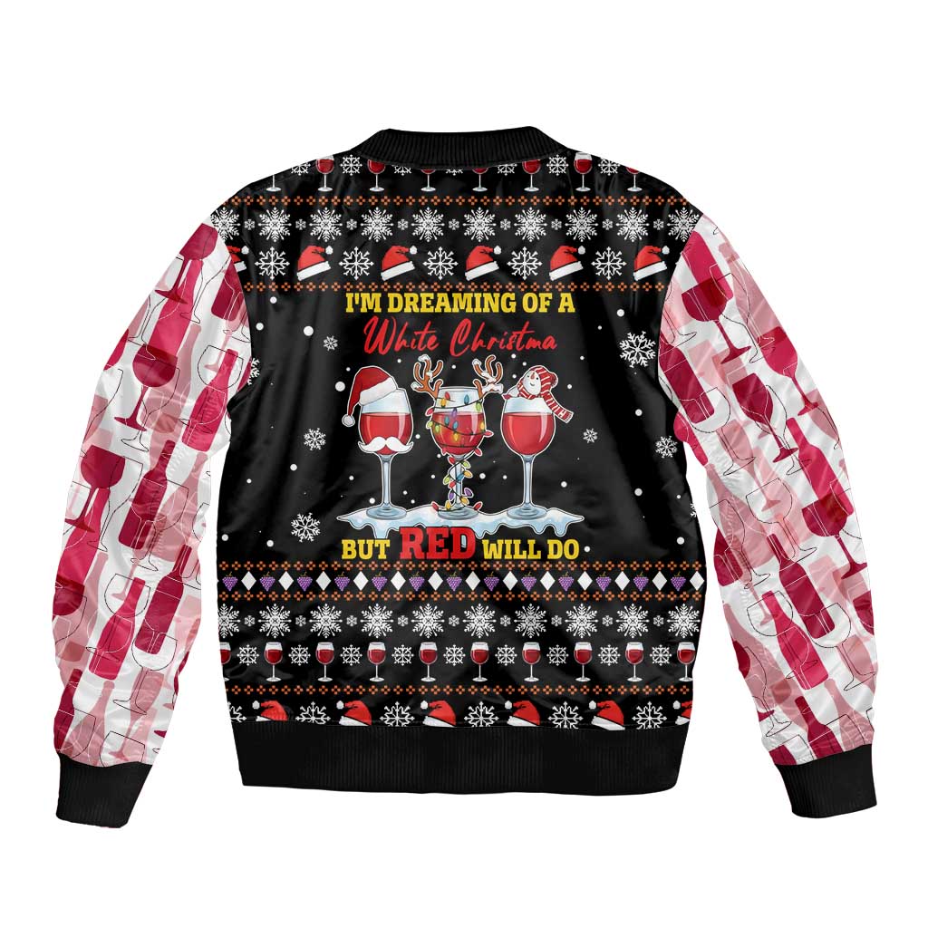 Wine Red Christmas Christmas Christmas Bomber Jacket Xmas Holiday Patterns - Wonder Print Shop