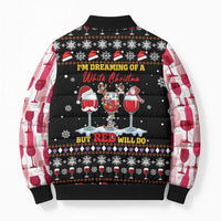 Wine Red Christmas Christmas Christmas Bomber Puffer Jacket Xmas Holiday Patterns - Wonder Print Shop