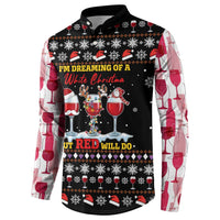 Wine Red Christmas Christmas Christmas Button Sweatshirt Xmas Holiday Patterns - Wonder Print Shop