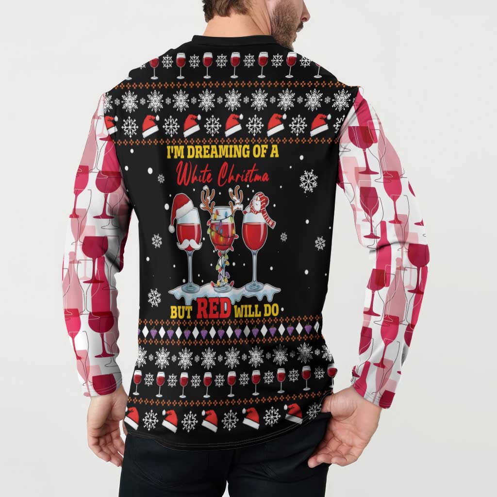 Wine Red Christmas Christmas Christmas Button Sweatshirt Xmas Holiday Patterns - Wonder Print Shop
