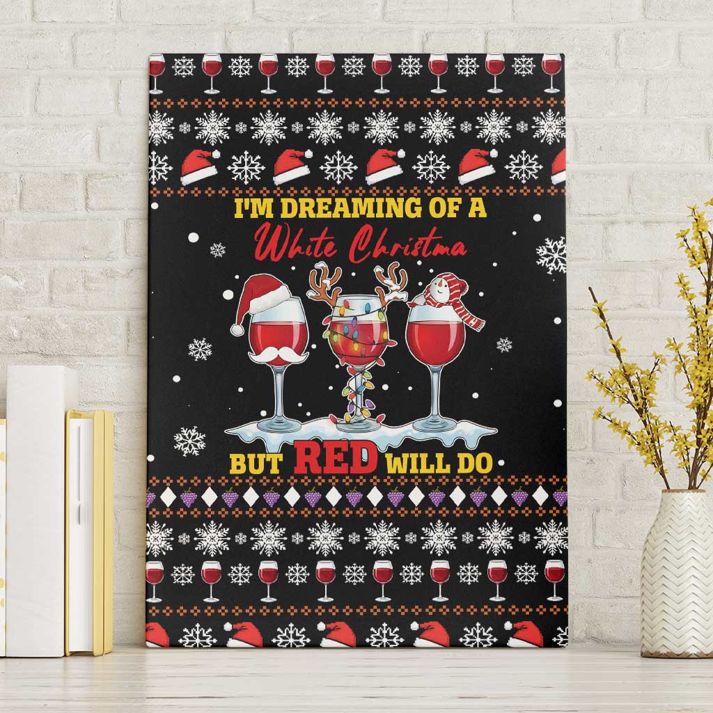 Wine Red Christmas Christmas Christmas Canvas Wall Art Xmas Holiday Patterns - Wonder Print Shop