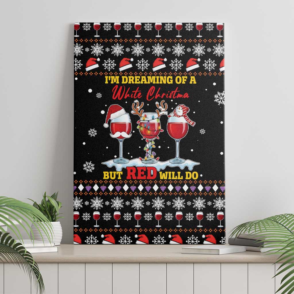 Wine Red Christmas Christmas Christmas Canvas Wall Art Xmas Holiday Patterns - Wonder Print Shop