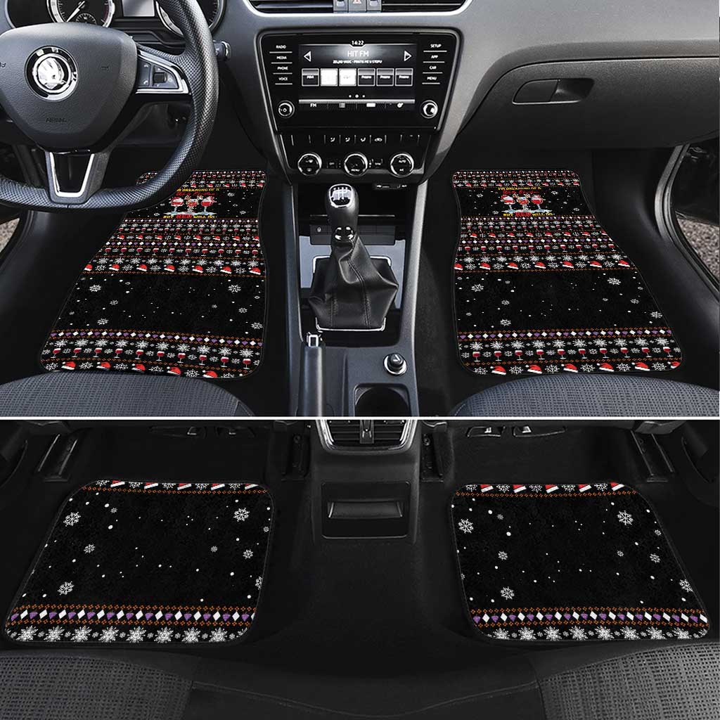 Wine Red Christmas Christmas Christmas Car Mats Xmas Holiday Patterns - Wonder Print Shop