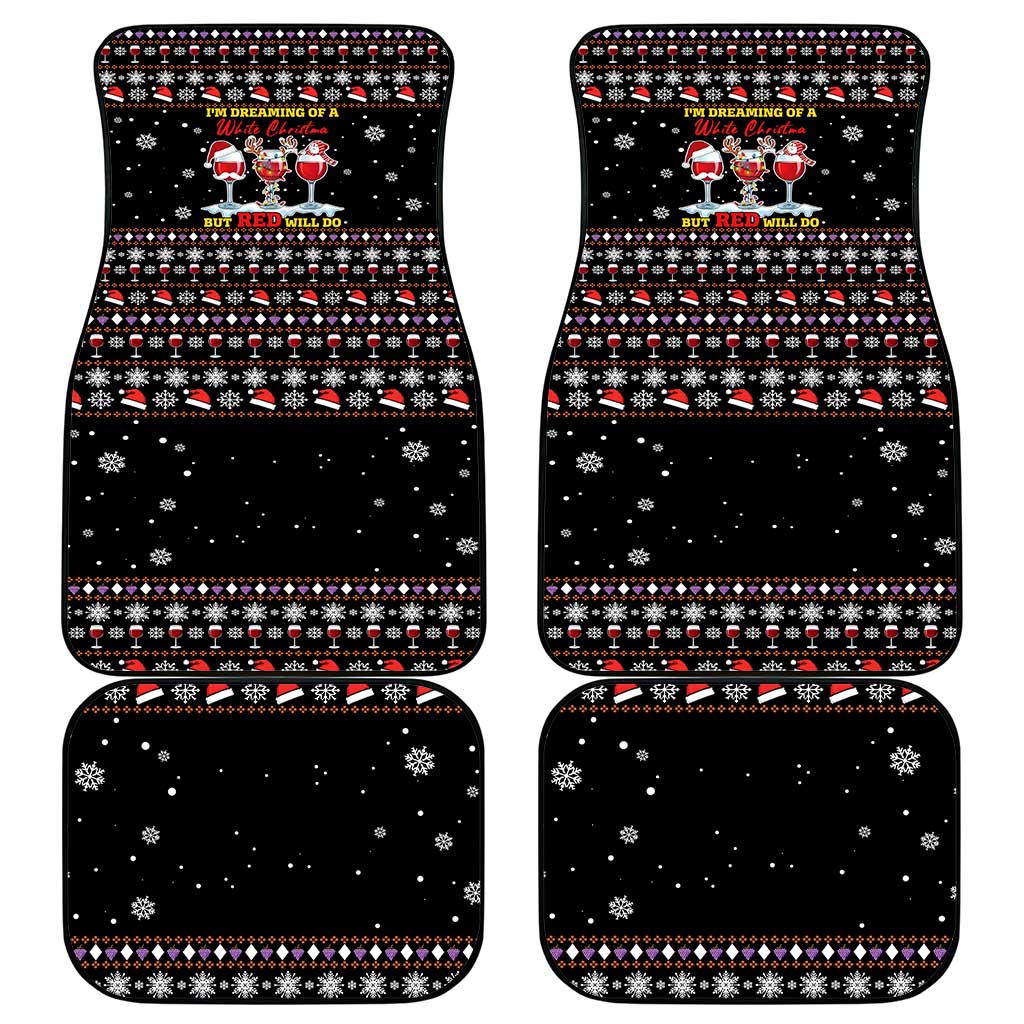 Wine Red Christmas Christmas Christmas Car Mats Xmas Holiday Patterns - Wonder Print Shop