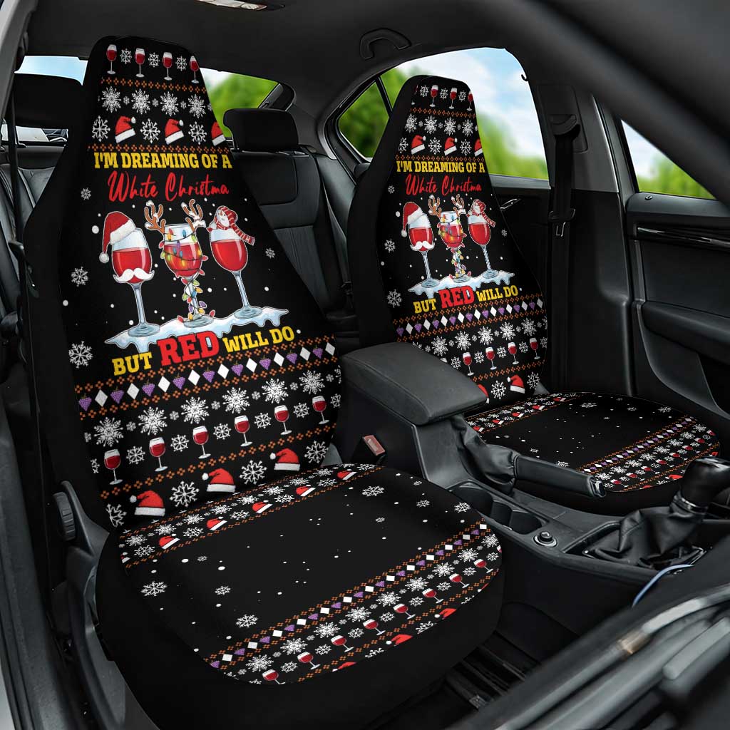 Wine Red Christmas Christmas Christmas Car Seat Cover Xmas Holiday Patterns - Wonder Print Shop
