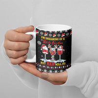 Wine Red Christmas Christmas Christmas Ceramic Mug Xmas Holiday Patterns - Wonder Print Shop