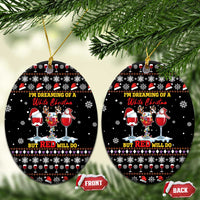 Wine Red Christmas Christmas Ceramic Ornament Xmas Holiday Patterns - Wonder Print Shop