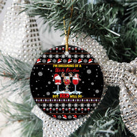 Wine Red Christmas Christmas Ceramic Ornament Xmas Holiday Patterns - Wonder Print Shop