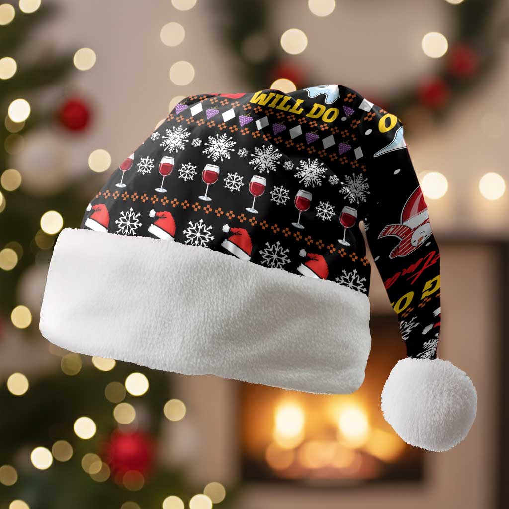 Wine Red Christmas Christmas Santa Hat Xmas Holiday Patterns - Wonder Print Shop