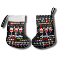 Wine Red Christmas Christmas Stocking Xmas Holiday Patterns - Wonder Print Shop