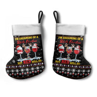 Wine Red Christmas Christmas Stocking Xmas Holiday Patterns - Wonder Print Shop