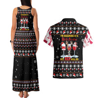 Wine Red Christmas Christmas Christmas Couples Matching Tank Maxi Dress and Hawaiian Shirt Xmas Holiday Patterns - Wonder Print Shop