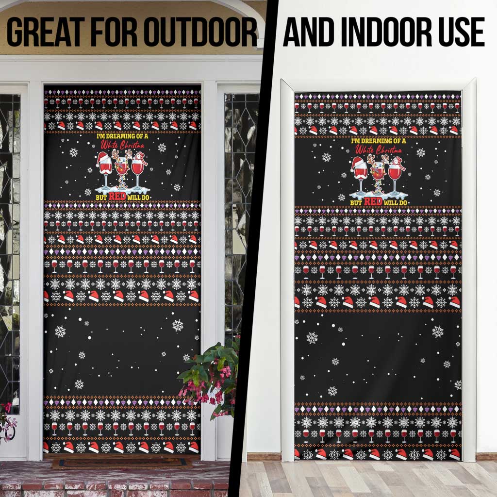 Wine Red Christmas Christmas Christmas Door Cover Xmas Holiday Patterns - Wonder Print Shop