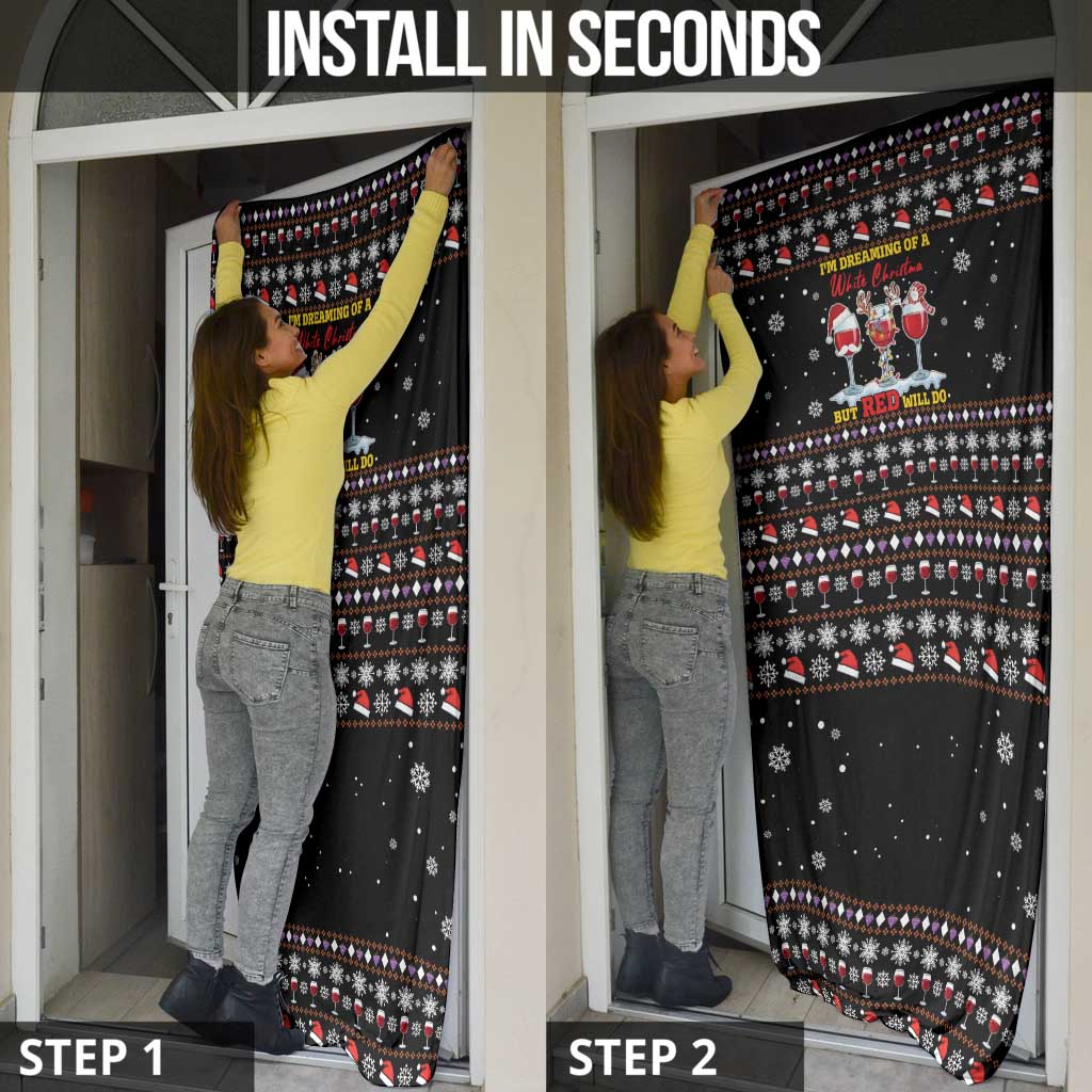 Wine Red Christmas Christmas Christmas Door Cover Xmas Holiday Patterns - Wonder Print Shop