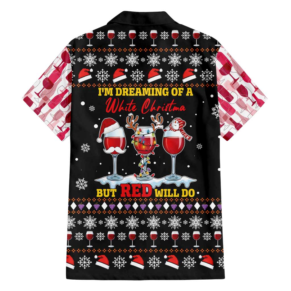 Wine Red Christmas Christmas Christmas Family Matching Long Sleeve Bodycon Dress and Hawaiian Shirt Xmas Holiday Patterns - Wonder Print Shop