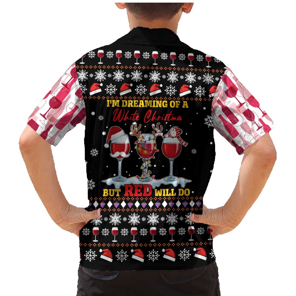 Wine Red Christmas Christmas Christmas Family Matching Mermaid Dress and Hawaiian Shirt Xmas Holiday Patterns - Wonder Print Shop