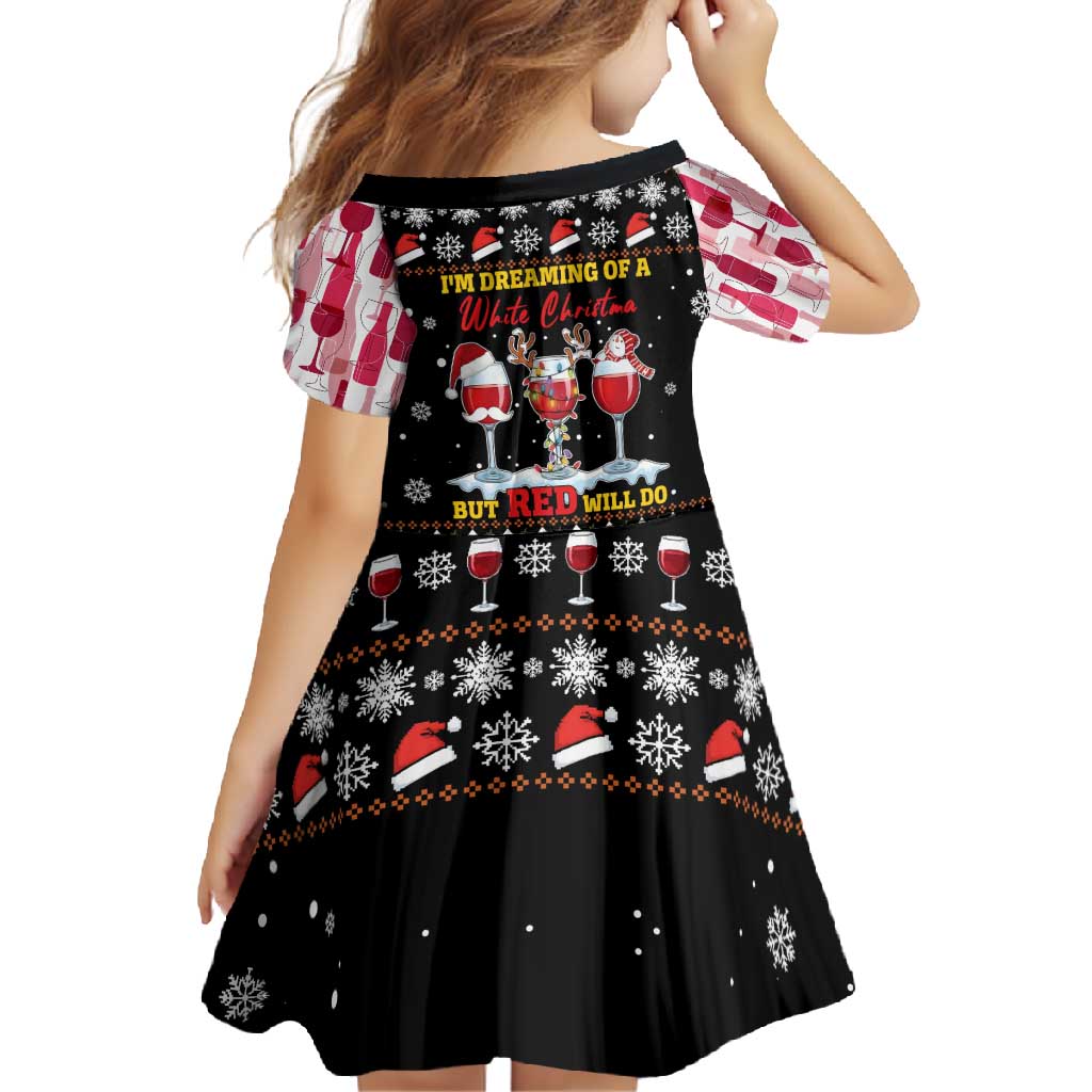 Wine Red Christmas Christmas Christmas Family Matching Short Sleeve Bodycon Dress and Hawaiian Shirt Xmas Holiday Patterns - Wonder Print Shop