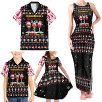 Wine Red Christmas Christmas Christmas Family Matching Tank Maxi Dress and Hawaiian Shirt Xmas Holiday Patterns - Wonder Print Shop