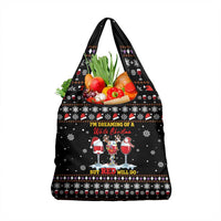 Wine Red Christmas Christmas Christmas Grocery Bag Xmas Holiday Patterns - Wonder Print Shop
