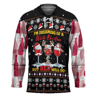 Wine Red Christmas Christmas Christmas Hockey Jersey Xmas Holiday Patterns - Wonder Print Shop