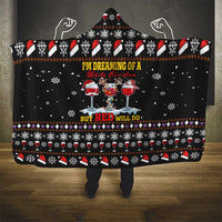 Wine Red Christmas Christmas Christmas Hooded Blanket Xmas Holiday Patterns - Wonder Print Shop