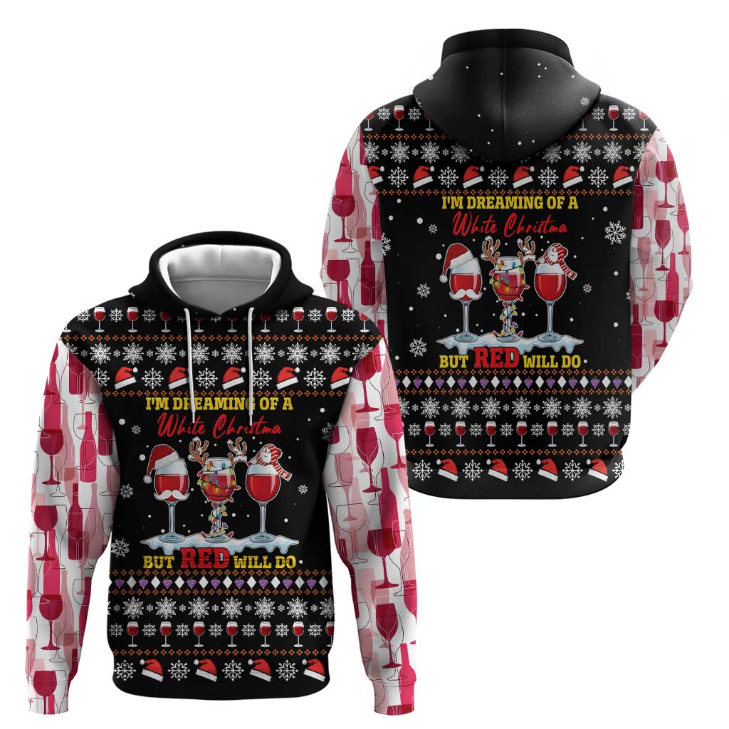 Wine Red Christmas Christmas Christmas Hoodie Xmas Holiday Patterns - Wonder Print Shop