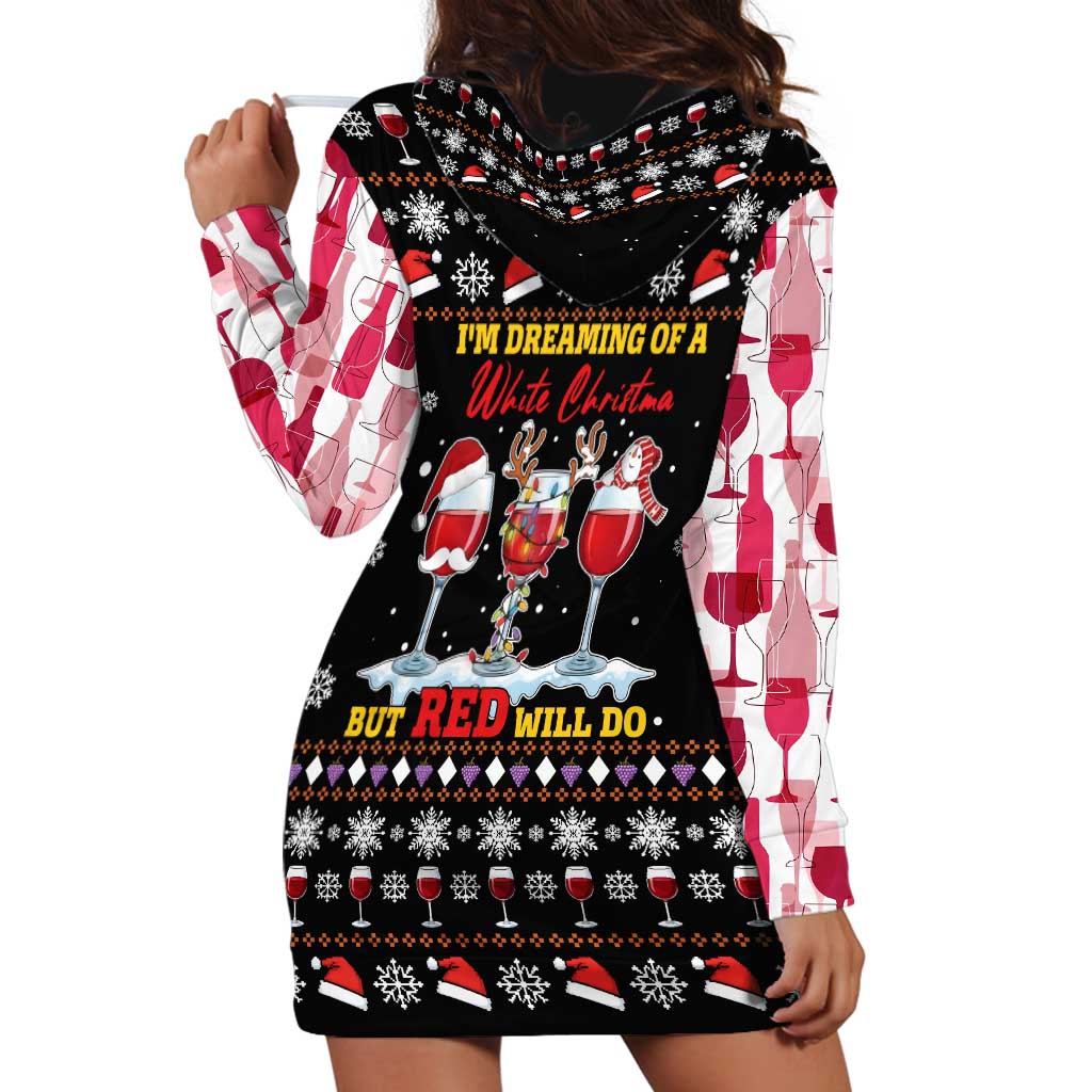 Wine Red Christmas Christmas Christmas Hoodie Dress Xmas Holiday Patterns - Wonder Print Shop