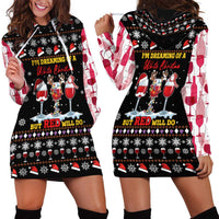 Wine Red Christmas Christmas Christmas Hoodie Dress Xmas Holiday Patterns - Wonder Print Shop