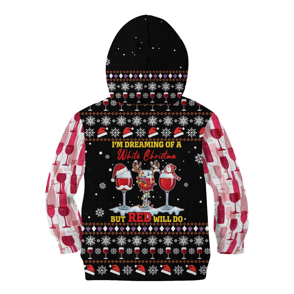 Wine Red Christmas Christmas Christmas Kid Hoodie Xmas Holiday Patterns - Wonder Print Shop