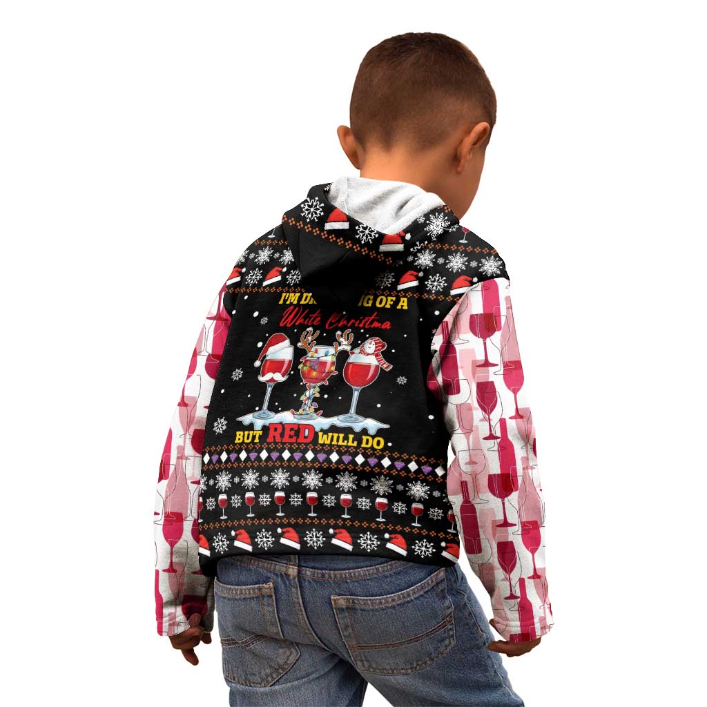 Wine Red Christmas Christmas Christmas Kid Hoodie Xmas Holiday Patterns - Wonder Print Shop