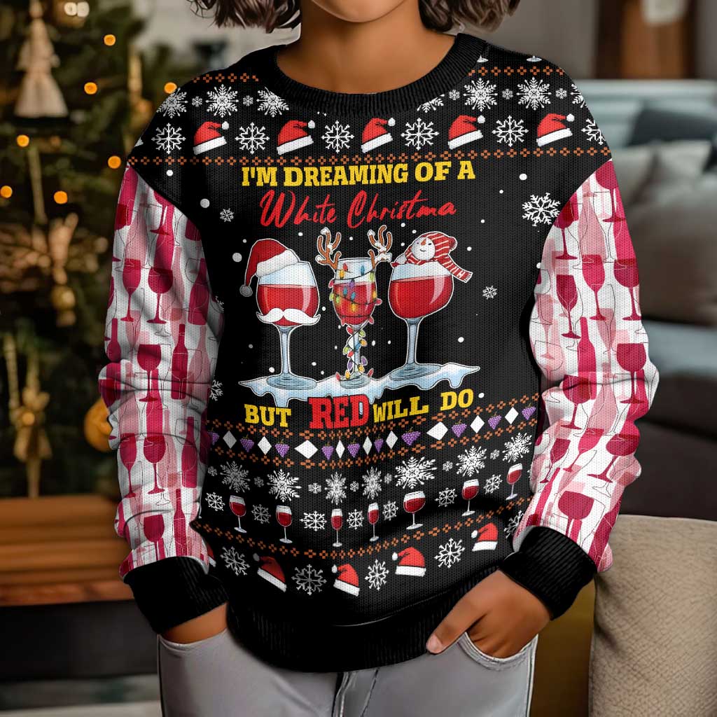 Wine Red Christmas Christmas Kid Ugly Christmas Sweater Xmas Holiday Patterns - Wonder Print Shop